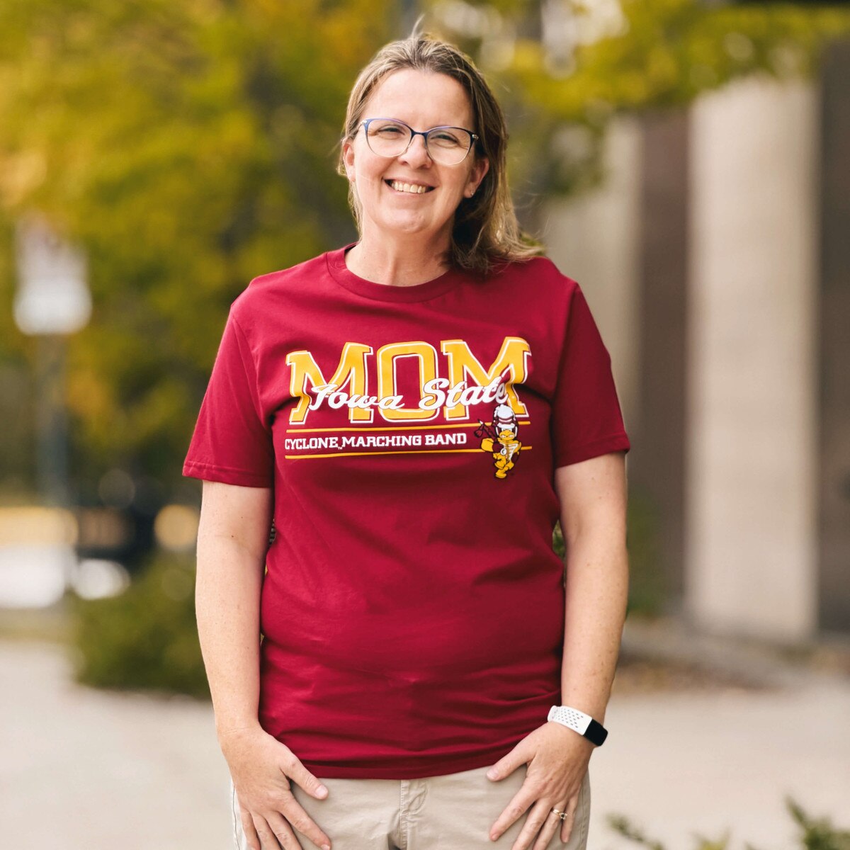 CI Sport Mom Cyclone Marching Band Cardinal-shirt
